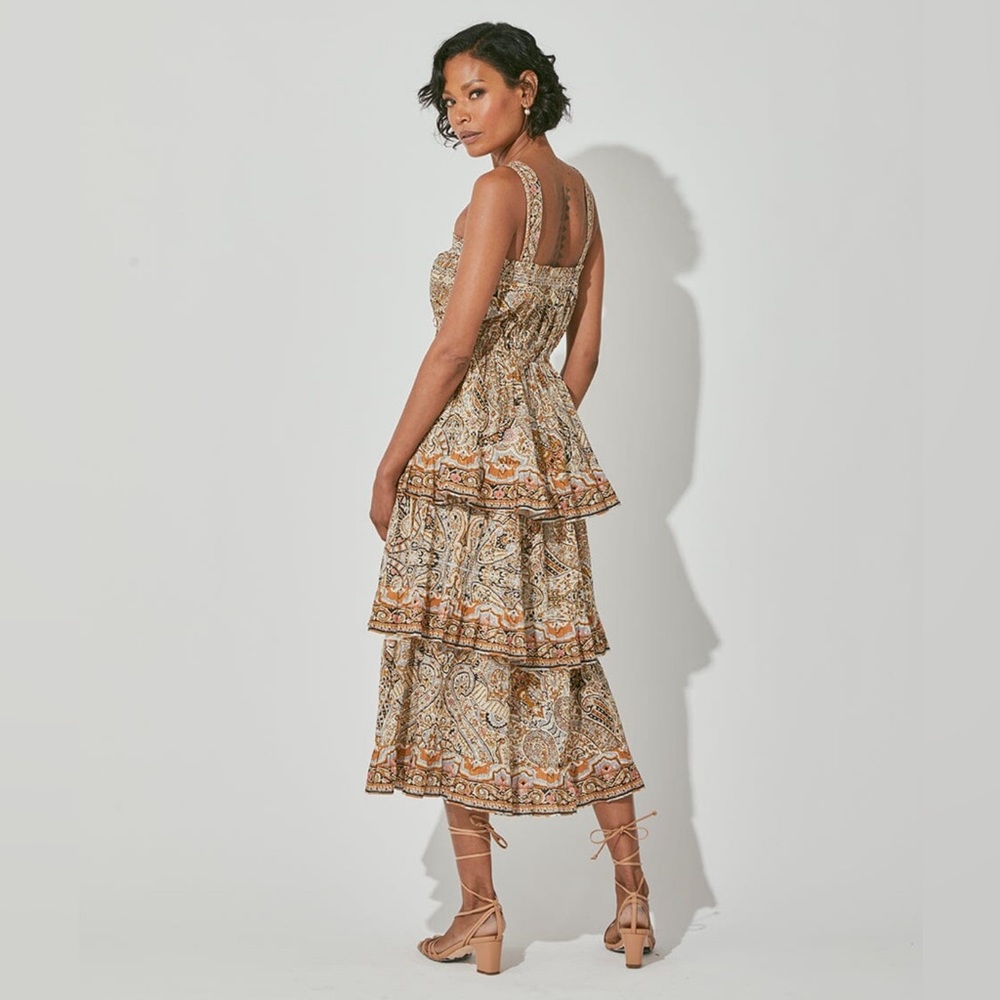 Cleobella Rosalie Midi Kaleidoscope Boho Dress